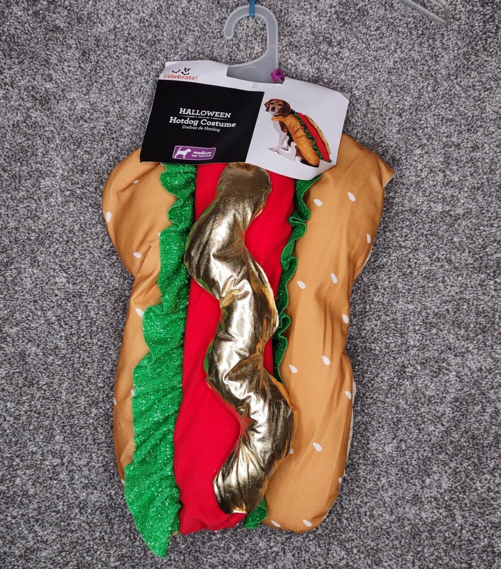 Dog Costume HOTDOG Sz Medium Pet Halloween Costume NEW Beagle Spaniel Pug